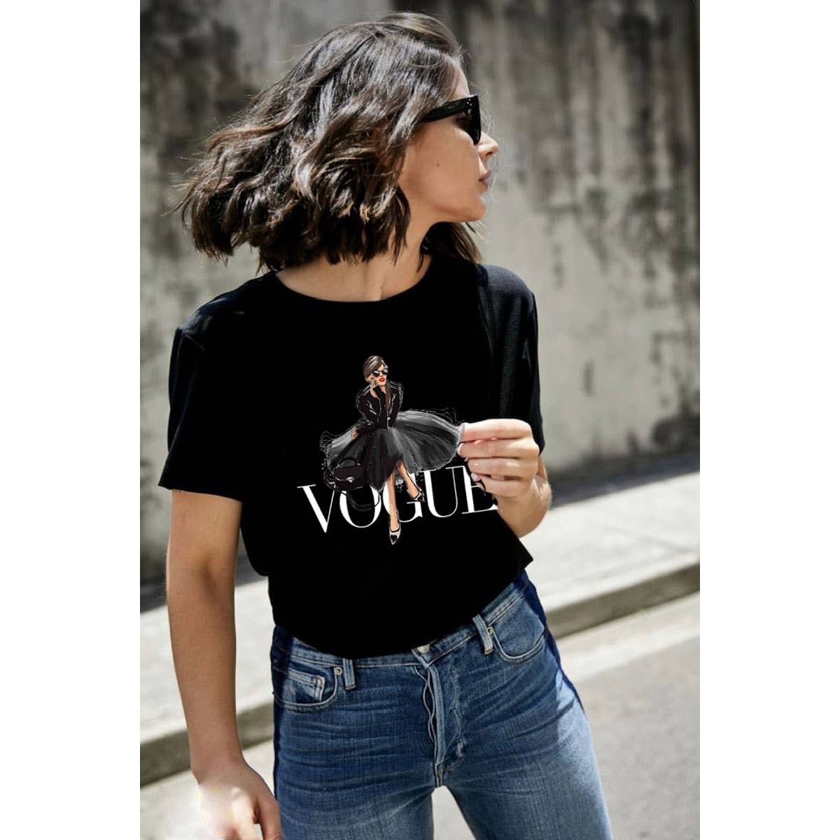 VOGUE GRAPHIC WOMEN TEE: WHITE / 2XL