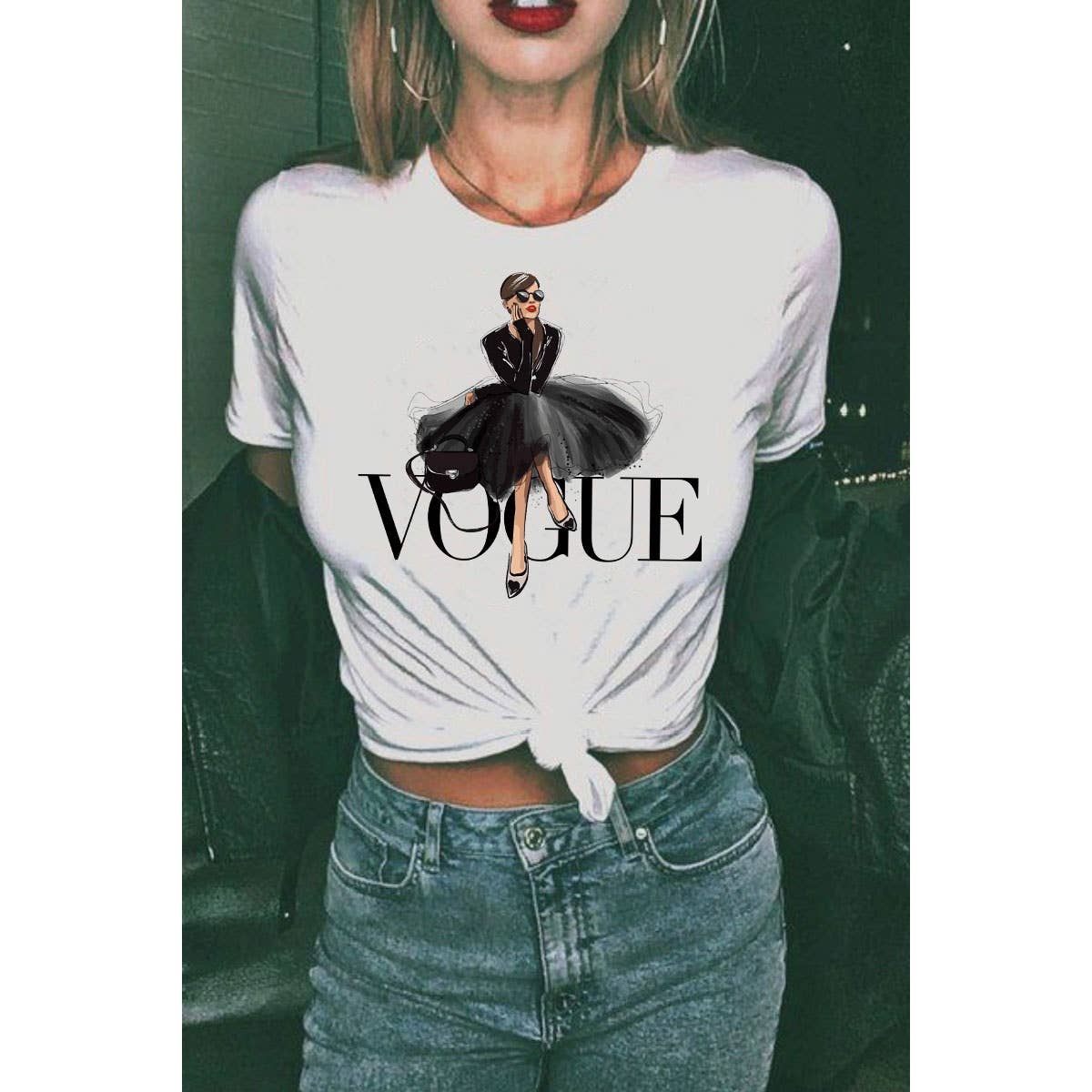 VOGUE GRAPHIC WOMEN TEE: WHITE / M