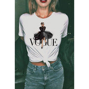 VOGUE GRAPHIC WOMEN TEE: WHITE / L